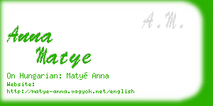 anna matye business card